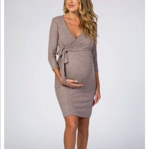 Pink blush maternity nursing dress pink wrap dress